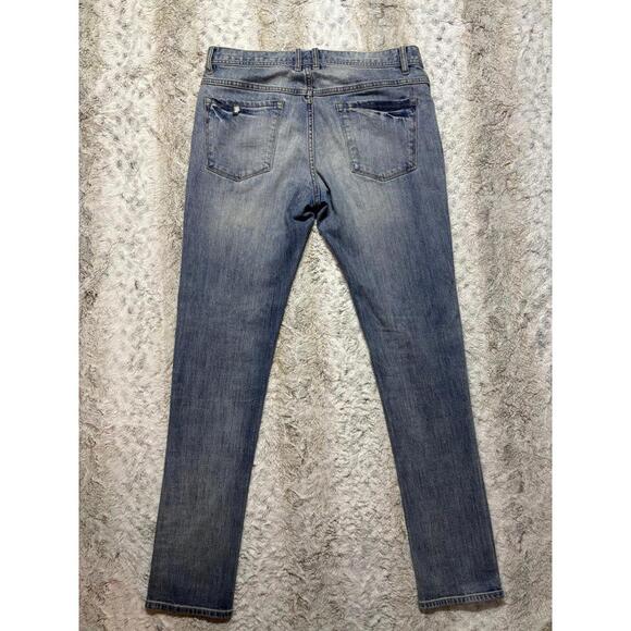 Rogue Skinny Jeans Neon Yellow Reflective Construction Stripes 33W 34x33 - Picture 10 of 10